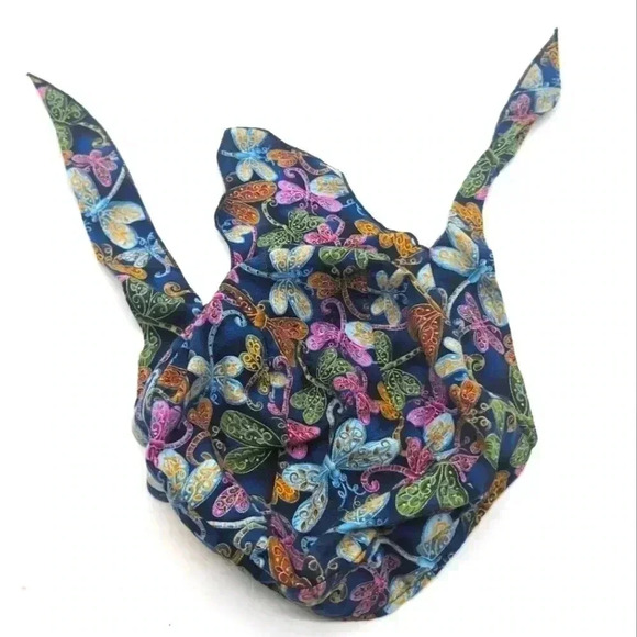 Sparkling Earth Scrub Cap blue paisley dragon flies one size - Picture 1 of 6